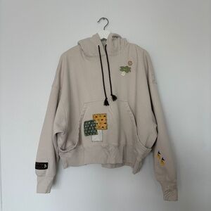 Women’s Nike Patchwork Flowers Embroidered Boxy Cropped Hoodie M